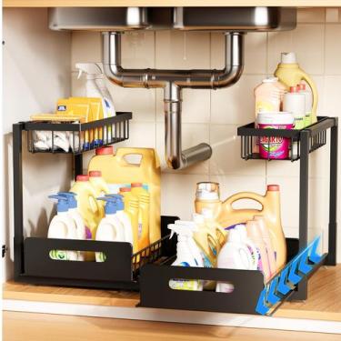 Imagem de Organizador Under Sink Organizer AIDIAM Metal Sliding Cabinet Rack x2