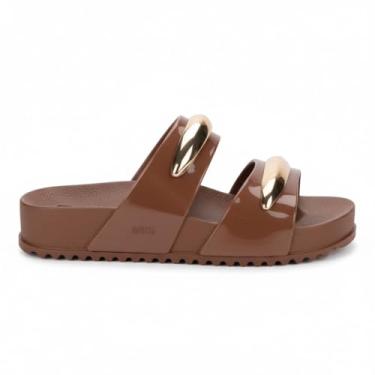 Imagem de Chinelo Feminino Papete Zaxy Metal Dourado Casual 19272