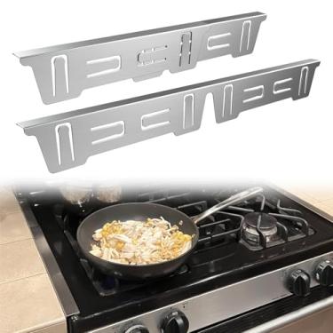 Imagem de Cobertura de lacuna de fogão de aço inoxidável, retrátil e alargada com 8 molas, tampa de enchimento entre fogão e balcão (35 cm - 70 cm), protetor sem costura resistente ao calor para acessórios de