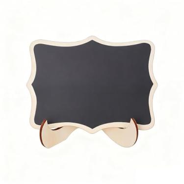 Imagem de 5 peças de mini placas de quadro-negro com cavalete, etiquetas de quadro-negro reutilizáveis para números de mesa de casamento, buffet, decorações de festa