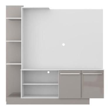 Imagem de Estante Com Suporte Para Até 55Fg3069 Branca/lacca Fumê - MULTIMOVEIS