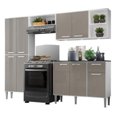 Imagem de Cozinha Compacta Multimóveis XangaiFg3415 3Leds Branca/lacca - MULTIMO