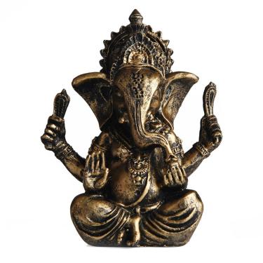 Imagem de Escultura: estátua vintage de resina de Ganesha, deus elefante indiano