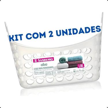 Imagem de 2X Cesto Para Pregadores Prendedores Roupa Varal Kit 2Uni