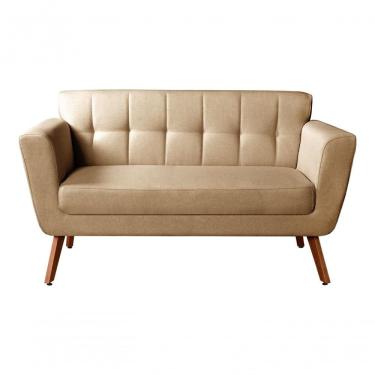 Imagem de Namoradeira Sofá 2 Lugares Bruna Decoração Confortável - Linho Marrom 150