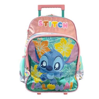 Imagem de Mochila de Rodinhas Stitch infatil escolar Disney Chaveiro - Luxcel, T