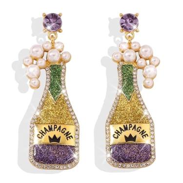 Imagem de Brincos Margarita, brincos de tequila, brincos de garrafa de vinho, brincos de champanhe, brincos de férias, brincos de festa, cinco de maio, acessórios, Metal, Sem pedra preciosa