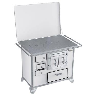 Imagem de Fogão A Lenha Gabinete N2 Branco Ferro Fundido Direito Porta Dupla