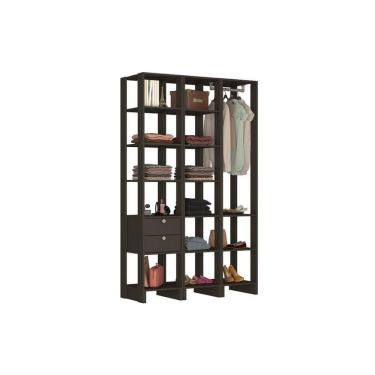 Imagem de Closet Multi Yes Com Cabideiro 2 Gavetas E 14 Prateleiras Nova Mobile Grafite Intenso