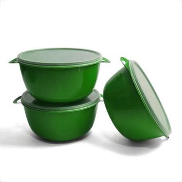 Imagem de Pote Plástico BOWL Marmita 1 Litro Tampa Cristal - GP Plástico, Verde,