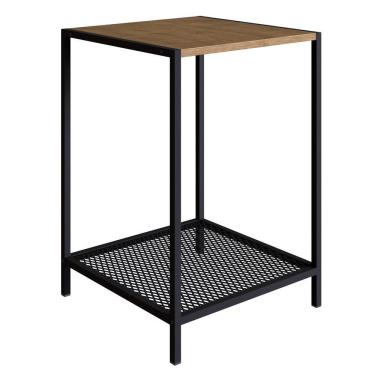 Imagem de Mesa Lateral 1 Prateleira Estilo Industrial York Vermont-preto - Artesano