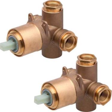 Imagem de Kit 2 Pc Base Monocomando Misturador Chuveiro 1/2 3/4 Docol