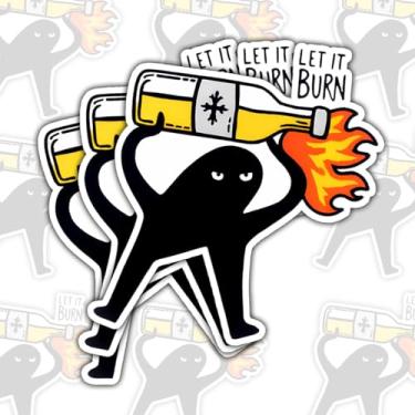 Imagem de Adesivo Let It Burn (3 peças) – Decalque de vinil engraçado humor negro sarcástico chama sarcástica à prova d'água para laptop, garrafa de água, copo, capacete, carro, presente para adultos e amantes