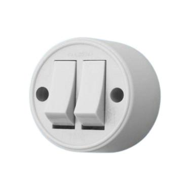 Imagem de Interruptor Simples - 2 Teclas - 10a-250v - Cinza - Sobrepor