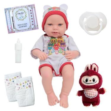 Imagem de Bebê Reborn Boneca Realista Larinha Careca Roupa Labubu - Cegonha Rebo