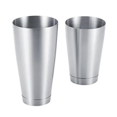 Imagem de Aqur2020 Conjunto de Coqueteleira de Aço Inoxidável, Kit de Bartender Com Copos de 600ml e 750ml, Lata de Mistura de Bar para Uso Doméstico e Festas (Prata)