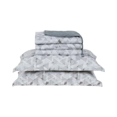 Imagem de Cobre Leito 3 Peças Queen Percal 200 Fios Colori 100% Poliéster - Alpini Grafite