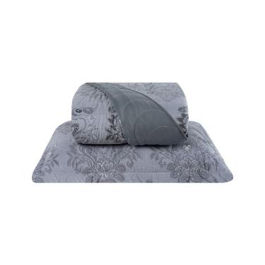 Imagem de Cobre Leito 2 Peças Solteiro Percal 200 Fios Colori 100% Poliéster - Arabesco Grafite