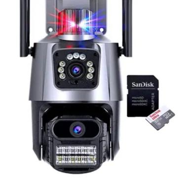 Imagem de Câmera IP Inteligente 4K Com Luz De Alerta Azul E Vermelha - GBG STORE