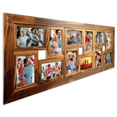 Imagem de Painel Quadro Com Vidro Fotos 10x15cm Para Parede (Betume)