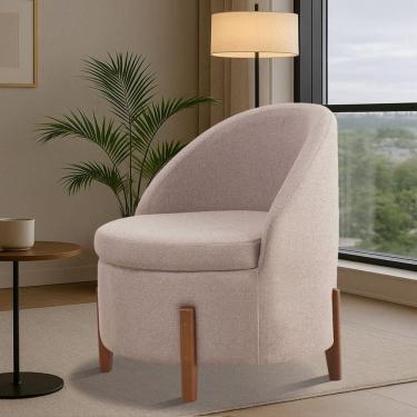 Imagem de Poltrona Luxo Redonda Rubi Linho Sala, Quarto Recepção