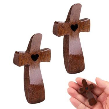 Imagem de Acostop 2 peças de presentes de alívio de estresse de cruz de madeira para cristãos – presentes religiosos para mulheres católicas cristãs homens e orações fidget