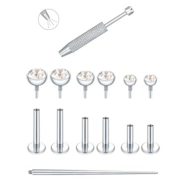 Imagem de ChiMunllin 16G 18G Brincos de rosca interna para mulheres de aço cirúrgico labret piercing joia para tragus helix torre concha monroe lábio labret joias, 18G, Aço inoxidável, Sem Pedra Preciosa