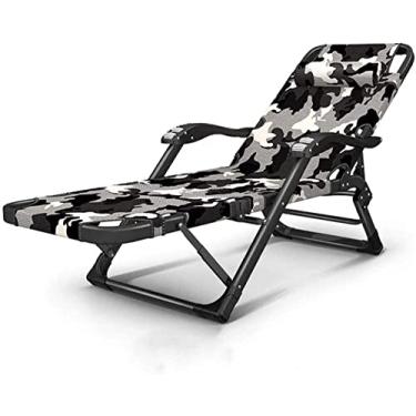Imagem de YYBOES Cadeira dobrável, espreguiçadeira, espreguiçadeira, cadeira reclinável, ao ar livre, portátil, dobrável, espreguiçadeira, jardim, acampamento, espreguiçadeira, reclinável