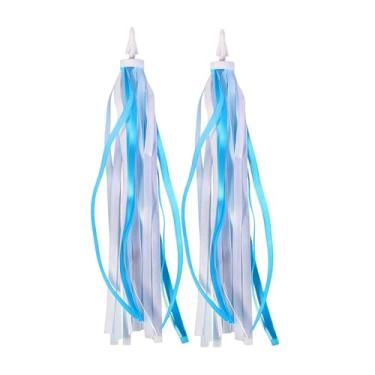 Imagem de predolo Conjunto de 2 enfeites de guidão para bicicleta infantil, com borlas e fitas decorativas, Azul