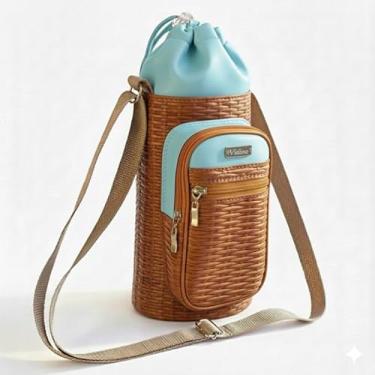 Imagem de Bolsa Térmica (TRANÇADO COM TIFFANY) GALANTE para Garrafa de 2 LITROS em Couro Sintético - Coleção Cores VERÃO 2026