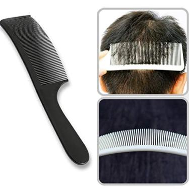 Imagem de Yinhing Pente de Corte de Cabelo Curvo para Salão Profissional, Pente de Corte de Cabelo Plano e Ergonômico para Homens, Corte de Cabelo Preto e Branco de 8,86 Polegadas (Preta)