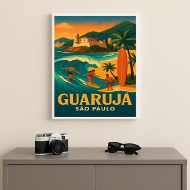 Imagem de Quadro Guarujá São Paulo 33X24Cm Mold Branca Vidro - Quadros On-Line