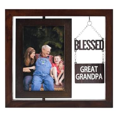 Imagem de InnoBeta Porta-retrato masculino para presente de bisavô Blessed, presente de bisavô, Natal, aniversário, porta-retrato giratório 6R