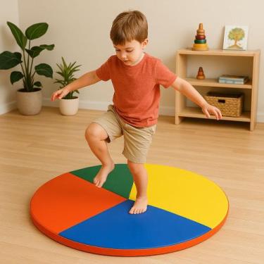 Imagem de Colchonete Circular Infantil 1,5m x 2cm  Espuma Colorida para Atividad