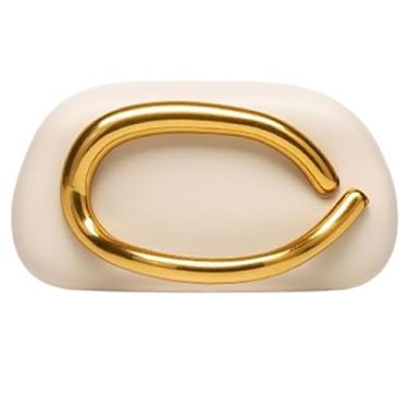 Imagem de Bolsa pequena de couro PU moda feminina com fivela decorativa metal - Design ombro transversal para deslocamento diário encontros compras e viagens leves