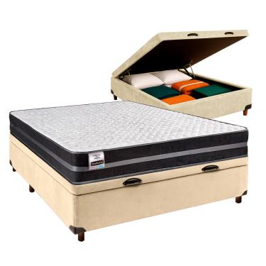 Imagem de Cama Box Bau + Colchão Casal Molas Ultralastic Bogota Inducol