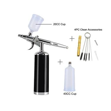 Imagem de Mini Airbrush Bomba de Ar Escova Beleza Cosméticos Marca Makeup Salão Portátil Comprime Compressor Kit(METU40 C Black)