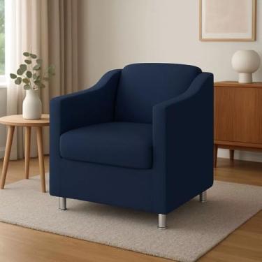 Imagem de Poltrona Decorativa Pronto Entrega - Elegante e Confortável para Consultório, Recepção, Sala de Estar e Escritório (AZUL MARINHO)