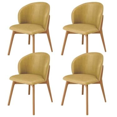 Imagem de Kit 04 Cadeiras de Jantar e Estar Living Estofada Mia L02 Couríssimo Fendi - Lyam Decor