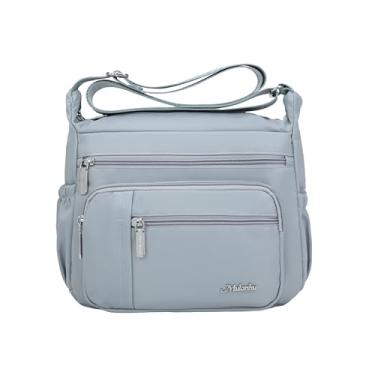 Imagem de Wytidian Bolsas CrossbodyBags femininas de nylon à prova d'água Bolsas de ombro espaçosas com vários bolsos, Azul, Medium