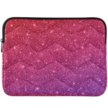 Imagem de Capa para notebook vermelha roxa com glitter para MacBook Pro de 14 polegadas, universal, 13 a 14 polegadas, capa fofa para laptop