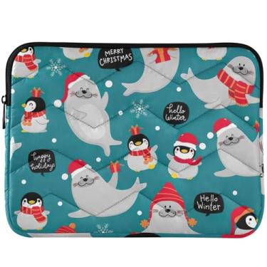 Imagem de Capa de laptop fofa de Natal com selo pinguim para MacBook Air 13 polegadas, acessórios de computador, capa universal para notebook de 33 a 35 cm