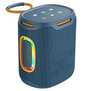 Imagem de Snsowed Alto-falante BT Portátil de Alta Potência Com Luzes RGB, à Prova D'água, Graves Potentes, Conectividade Sem Fio, Vários Modos de Reprodução, Bateria de Longa Duração, (Ciano)