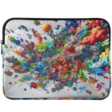 Imagem de Capa para notebook colorida Graffiti Artworks Puffy para laptop Mac Air 13 polegadas capa universal para laptop 13-14 polegadas