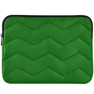 Imagem de Capa para laptop verde escura universal de 13 a 14 polegadas capa para laptop inchada para MacBook Air de 13 polegadas