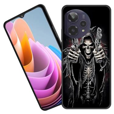 Imagem de BFUKVOU Capa para Cricket Icon Plus 2026, capa protetora de corpo inteiro de borracha de silicone macio premium para Cricket Icon Plus 2026, caveira com armas duplas