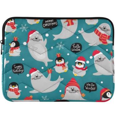 Imagem de Capa para notebook fofa Seal Penguin Winter Blue para MacBook Pro 14 polegadas, capa universal para laptop de 13 a 14 polegadas