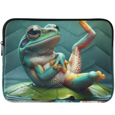 Imagem de Capa protetora para notebook Cute Frog Cool Pose Universal 13-14 polegadas capa para laptop para MacBook 13 polegadas