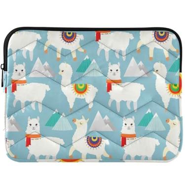 Imagem de Capa para laptop Llama fofa alpaca acolchoada capa para laptop divertida capa universal para laptop de 13 a 14 polegadas