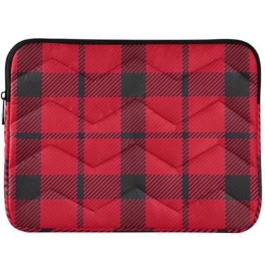 Imagem de Capa para laptop vermelha xadrez escocesa personalizada para MacBook de 13 polegadas, capas e capas para notebook universal de 13 a 14 polegadas